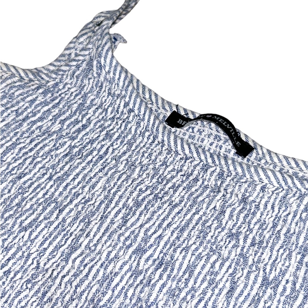 Brandy Melville Izzy smocked blue white tank OS - Picture 6 of 7